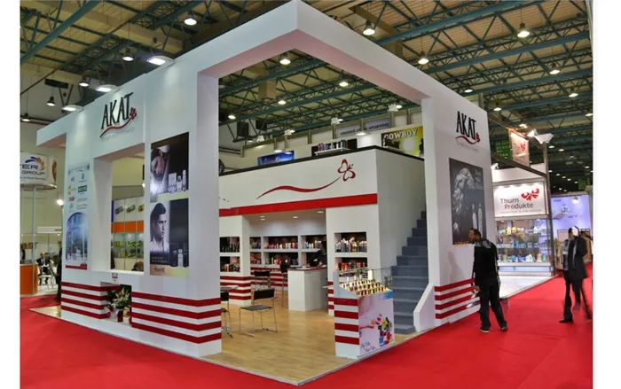 AKAT Cosmetic two-floor exhibition stand at a trade fair