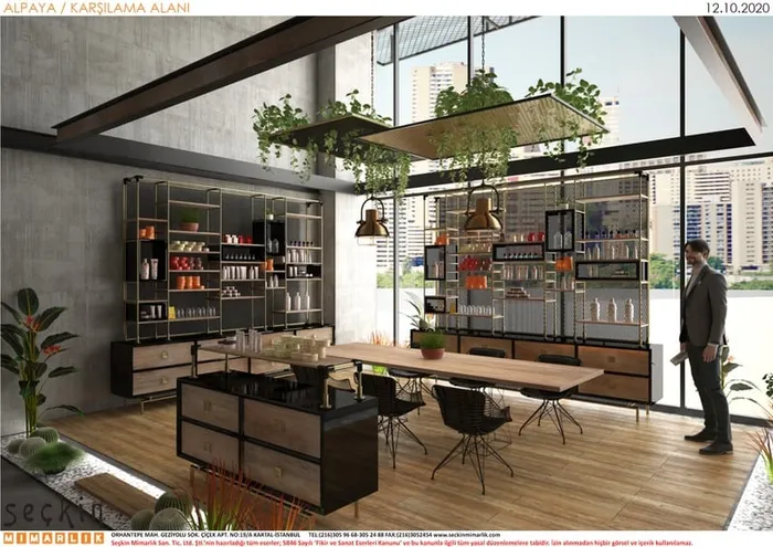 Cosmetics company office reception concept design