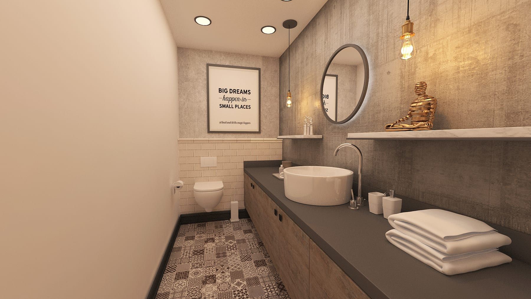 An office restroom design picture