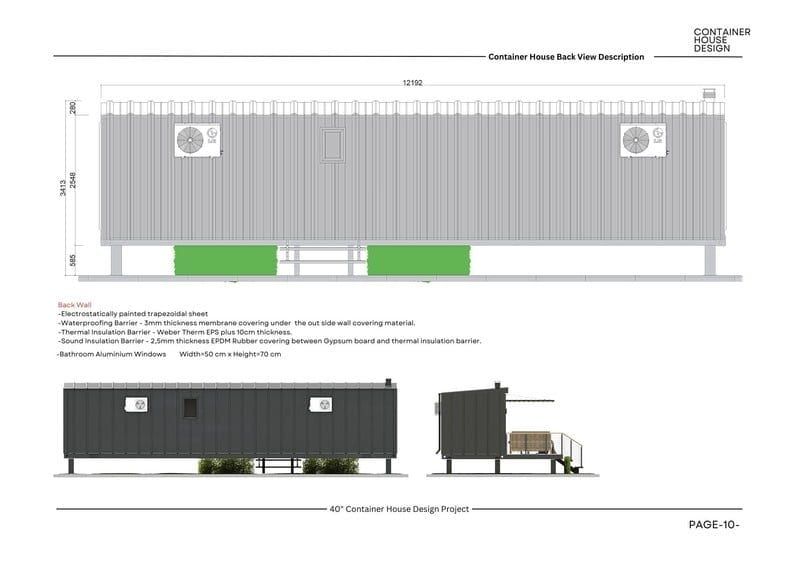 Roof and exterior dimension drawing