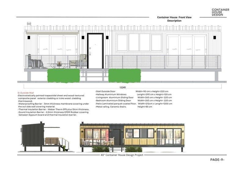 Back view elevation drawing