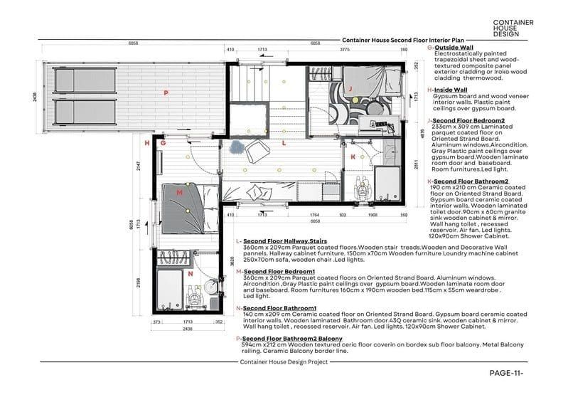 Second floor wall covering plan