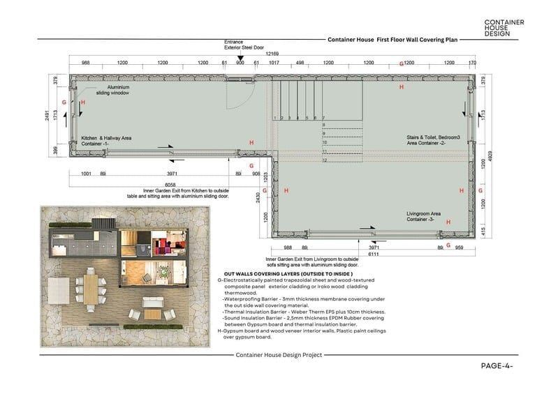 First floor wall plan, alternate view