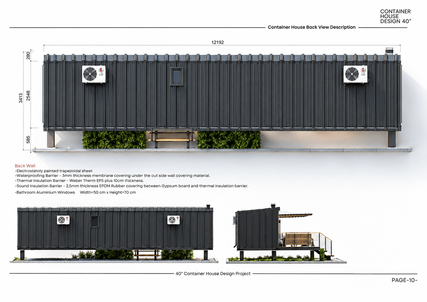 Back view elevation drawing